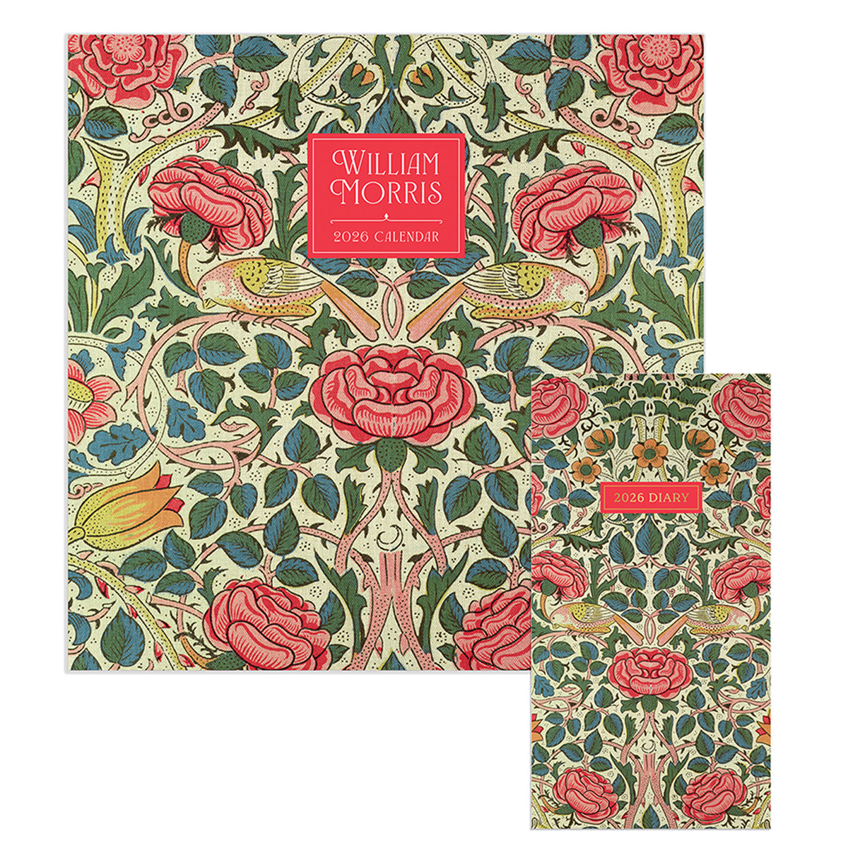 Lark Manor 2026 William Morris Square Wall Calendar & Slim Diary Set
